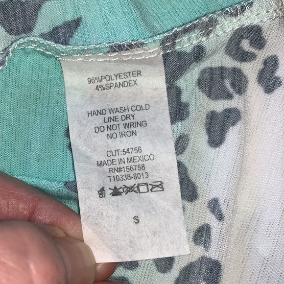 New Honeyme V-Neck Women's Tank Top Turquoise/White/Gray Size Small - Picture 4 of 6